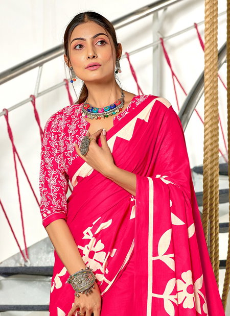 Tew Soft Pure Cotton Fancy Printed Sarees Wholesale In India